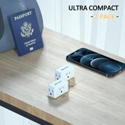 LENCENT 2 to 3 Prong Outlet Plug Adapter, Multi Wall Plug splitter,3 Way Outlet Extender,Travel Power Adaptor 3 AC for US to Japan-Type A,2 PACK