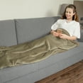 thumbnail image 4 of Catalonia Super Soft Sherpa Throw Blanket 50" x 60" Reversible Match Color Fuzzy Micro Plush All Season Fleece TV Blanke, 4 of 7
