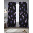 thumbnail image 2 of Purple Olive Fruits Sheer Curtains 84 Inch Length 2 Panels Set Window Treatments, Spring Farm Branches Leaves Plants Black Rod Pocket Semi Curtains for Living Room/Bedroom/Kitchen, 104"W x 84"L, 2 of 7