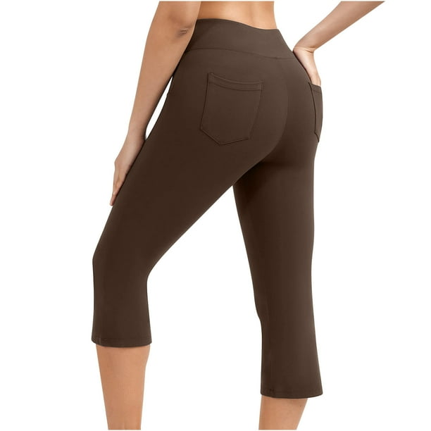 Pisexur High Waist Yoga Pants with Pockets, Workout Capris