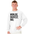 thumbnail image 3 of Worlds Okayest Bro Sibling Brother Men's Long Sleeve Tee T Shirt Brisco Brands X, 3 of 5