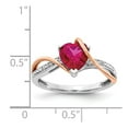 thumbnail image 3 of Solid 14k White and Rose Gold Diamond and Ruby Engagement Ring Size 6 (.02 cttw.), 3 of 4