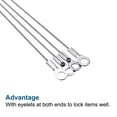 thumbnail image 4 of Unique Bargains 1.5mmx100cm Stainless Steel Lanyard Cable Eyelets Ended Wire Rope 10 Pack, 4 of 5