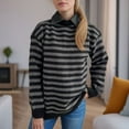 thumbnail image 6 of Juebong Stripe Sweater for Women Crewneck Sweaters Spring Fall Pullover Blouse Sweatshirts Long Sleeve Knit Sweater, 6 of 6