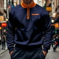 thumbnail image 2 of Yiaimeir Men Quarter Zip Pullover Sweatshirt Long Sleeve Lightweight Stand Collar Casual Athletic Top with Chest Pocket, 2 of 7