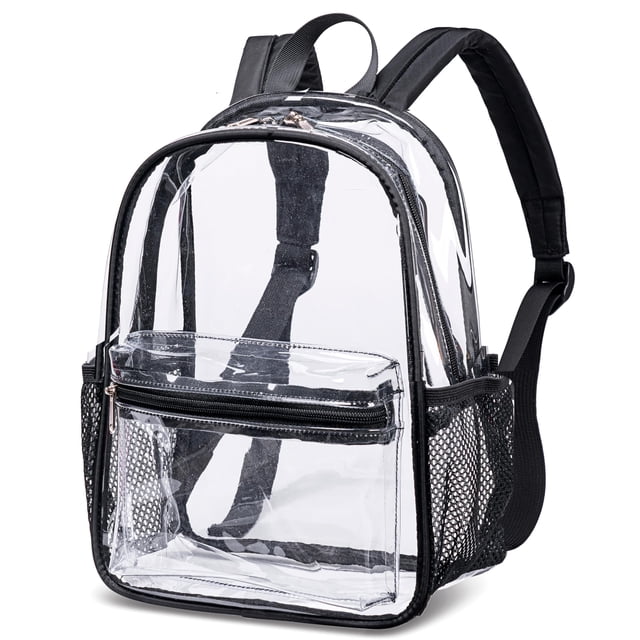 Minimochila de plástico transparente aprobada por BTOOP Stadium, 30 x 23 x 13 cm