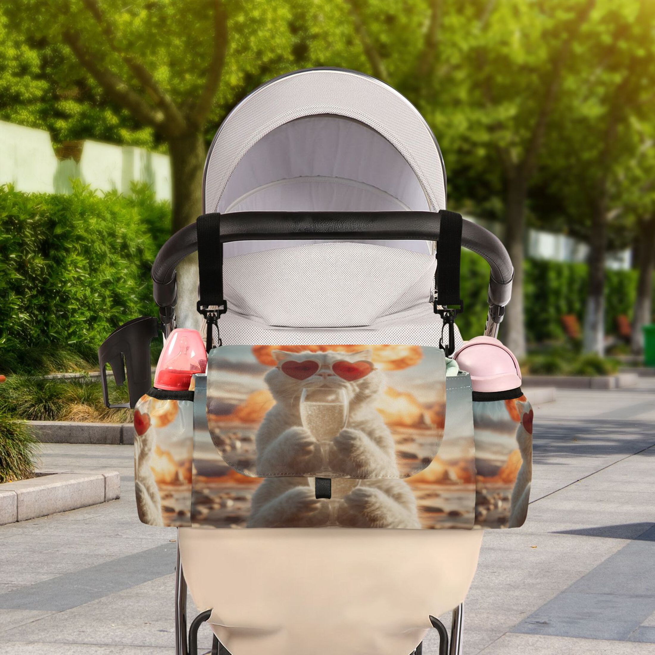 DIXRUYEE Stroller Organizer Imgi_72_ffyy4_a_white_cat_wearing_heart-shaped_sunglasses_holding_up_a__d57a97c3-63f3-445d-b6e3-2be1 Printed