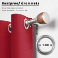 thumbnail image 6 of 2 Panels Outdoor Curtains for Patio Waterproof 54"x84" Pure Red Weatherproof Privacy Outsides Curtains, Simple Solid Color Grommet Thermal Drapes for Cabana Porch Pergola, 6 of 8