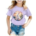 thumbnail image 4 of Toddler Girls Bunny T-Shirt Happy Easter Bunny Cute Summer Tops Tees Funny Family Girls Kids T-Shirt Kids Girls T-Shirt 12-13, 4 of 5