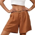 thumbnail image 3 of Nkmbld Women's Shorts Summer Casual Elastic Waist Boho Wide Leg Embroidered Beach Vacation Shorts, 3 of 5