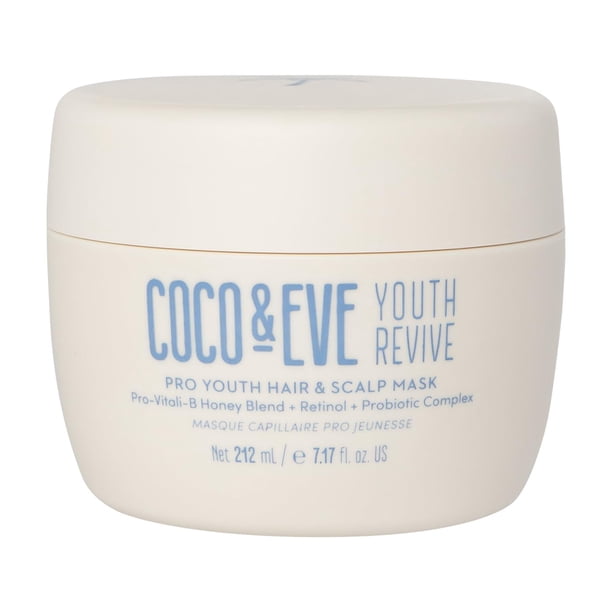 Mascarilla Capilar Pro Youth de Coco & Eve. Antiedad, fuerza, brillo y volumen. Regula la caspa. Con retinol para una hidrataci�n