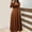 Brown, variant on USSUMA Skirts for Women Trendy Summer Dresses Long Sleeve Crew Neck Casual Solid Color Printed Maxi Dress Trendy Skirts Comfortable Dress School My Order Pink Dress Size-L