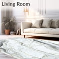 thumbnail image 2 of ODIKA 4'x6' Machine Washable Non-Slip Area Rug, Elegant Marble with Non Shedding Pile Backing High Traffic Rug, White, 84866, 2 of 7