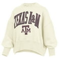 thumbnail image 2 of Women's Pressbox Natural Texas A&M Aggies Oversized Waist-Length Crewneck Sweatshirt, 2 of 3