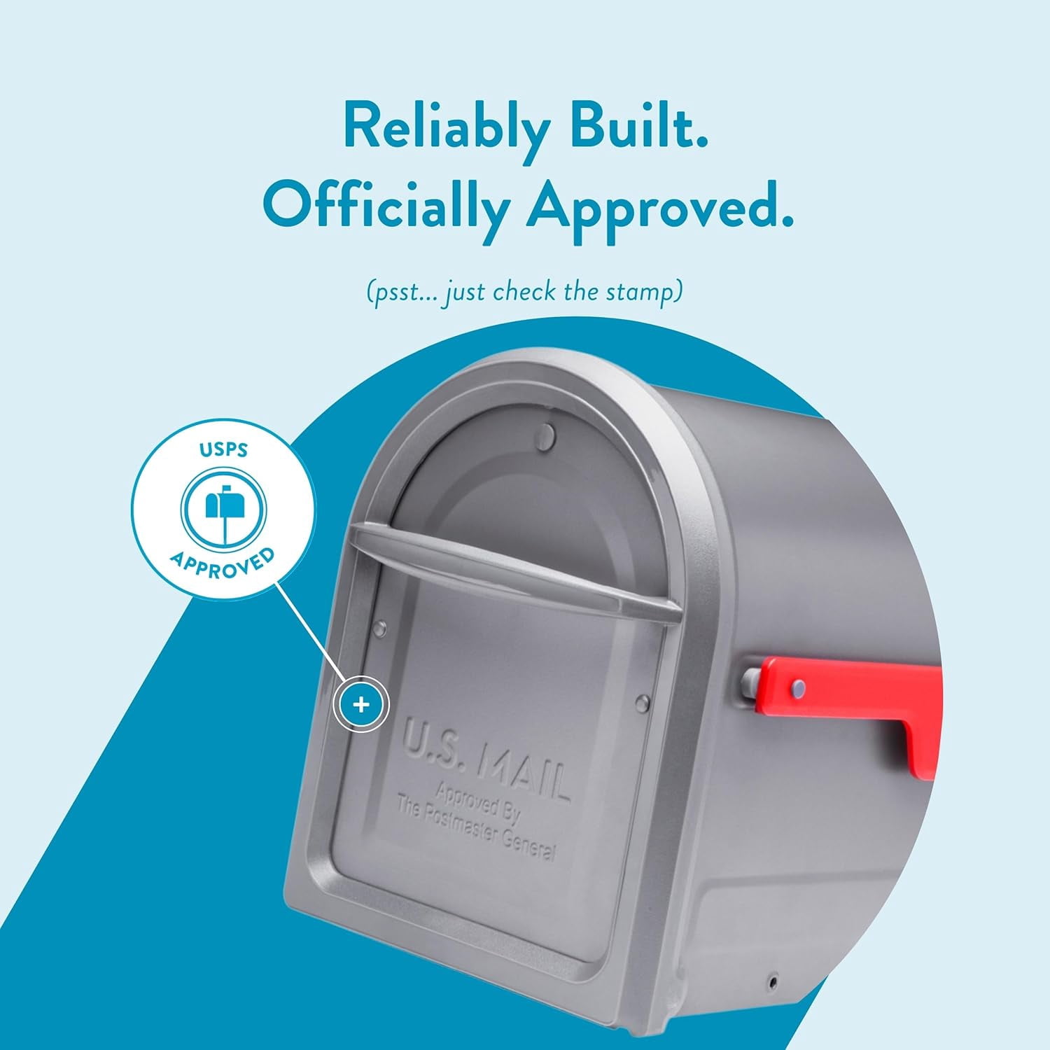 Mapleton Heavy Duty Steel Metal Post Mounted Mail Box for Outside, Graphite, Large Curbside Mailbox with Magnetic Latch