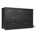 thumbnail image 3 of Lofka 7 Drawer Black Double Dresser, Wood Storage Cabinet with Easy Pull Out Handles for Living Room, Chest of Drawers for Bedroom, 3 of 9