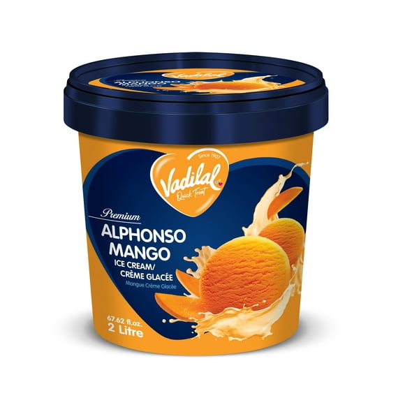 Vadilal Alphonso Mango Ice Cream 2 Ltr/67.62 fl.oz., Vadilal Alphonso Mango Ice Cream