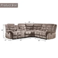 thumbnail image 5 of Bonzy Home Reclining Chair Sofa with Center Console, Hidden Storage & Cup Holders 5‑Seat Couch for Living Room & Meeting Room Camel, 5 of 7