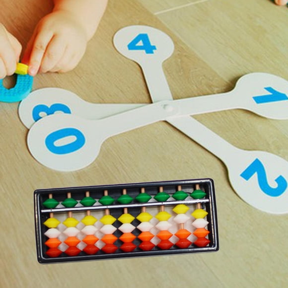 Abacus Professionnel avec des Perles Colorées Calculatrice Kid Outil de Comptage Éducatif 9 Chiffres