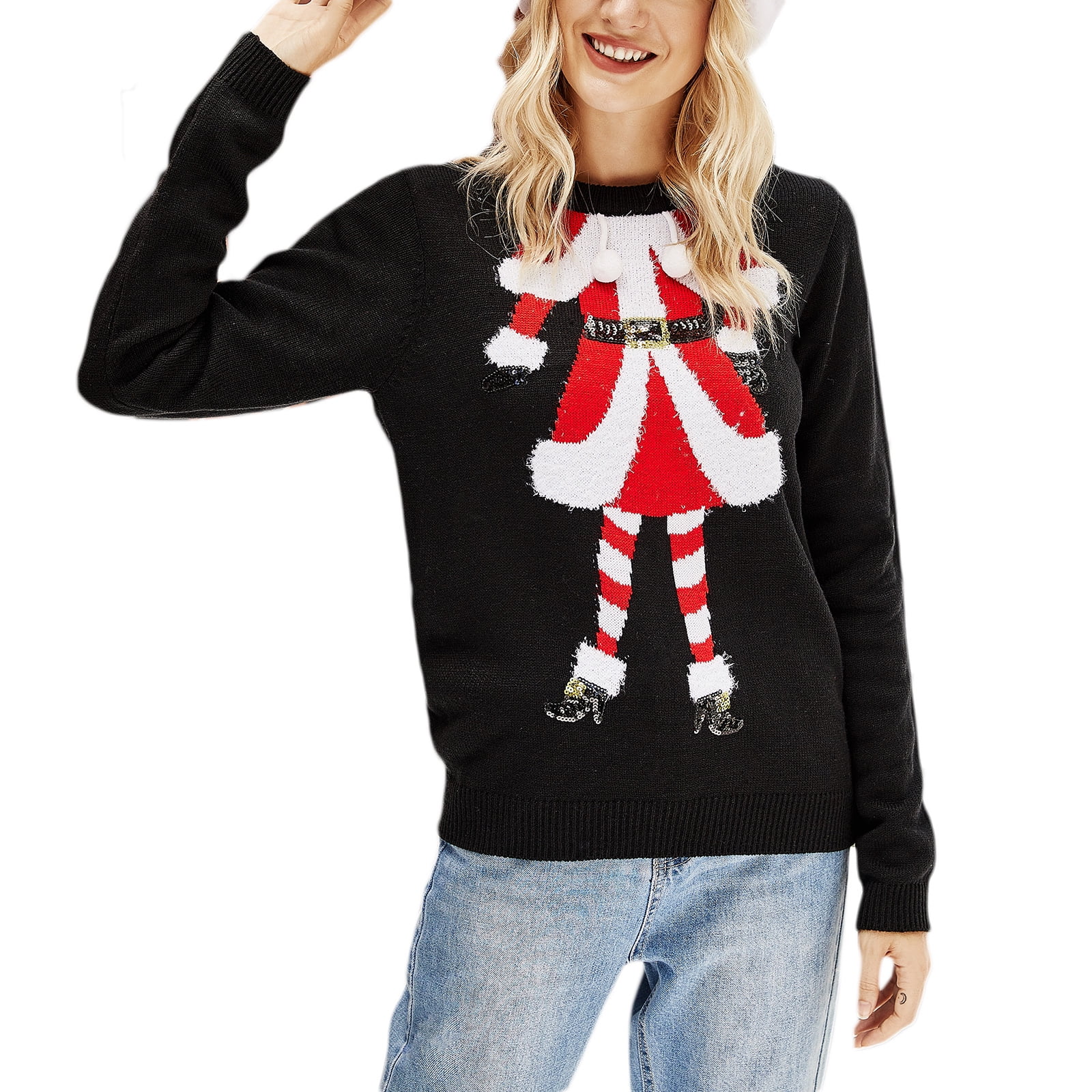 Santa Christmas Jumper Womens