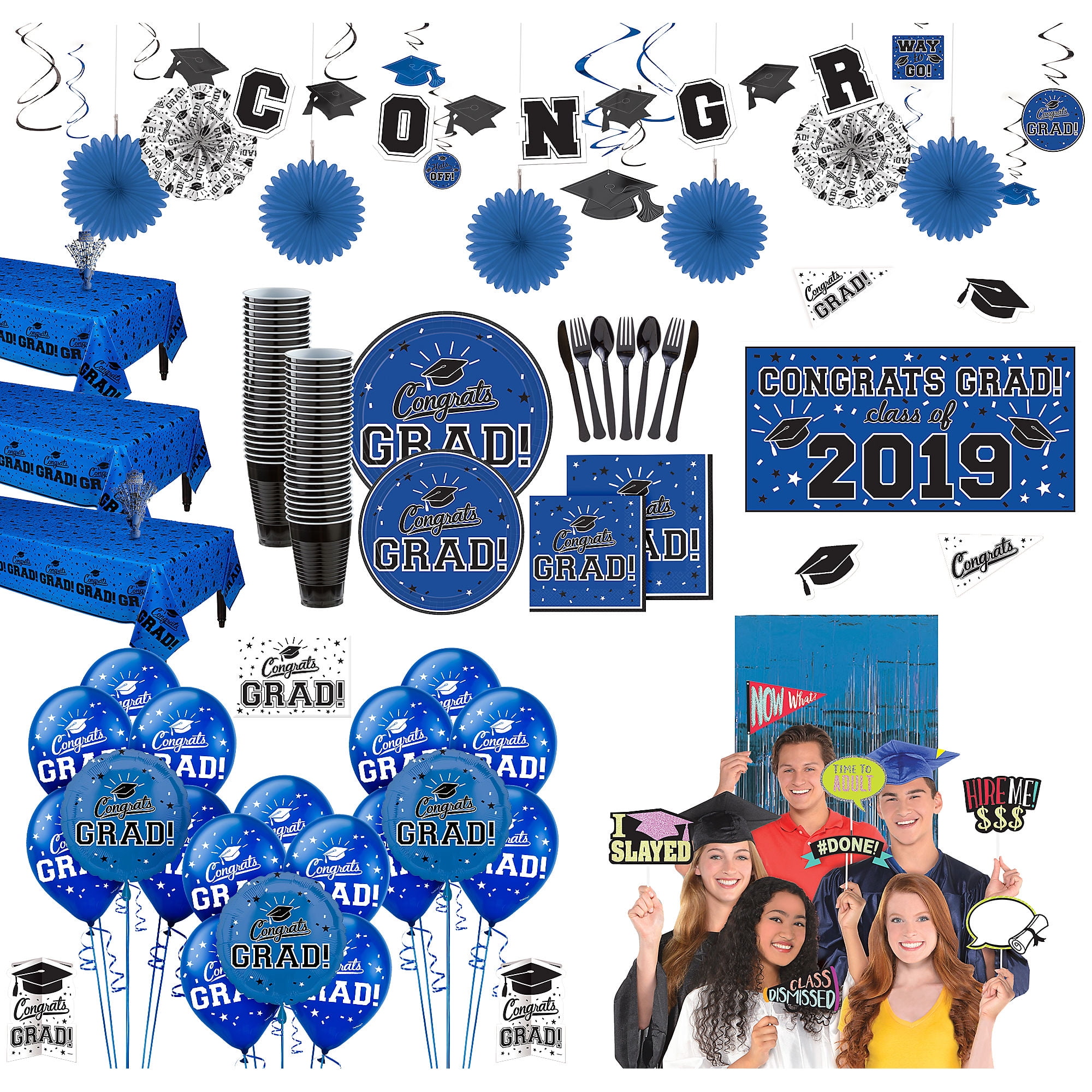 Party City Ultimate Congrats Grad Graduation Party Kit for 100 Guests