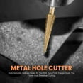 thumbnail image 3 of 3Pc Hss Step Cone Taper Drill Bit Set Metal Hole Cutter Metric 3-12 4-12 4-20Mm 1/4 inch Titanium Coated Metal Hex Taper,3 * Step Drill Bit With Bag,golden yellow & silver, 3 of 4