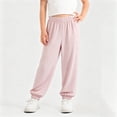 thumbnail image 2 of XUNKUSGA Summer Pants for Boys and Girls Sun Protection Quick Dry Mesh Baggy Joggers Casual Elastic Waist Cinched Bottom Girl Pants with Pockets,Pink,4 Years, 2 of 5
