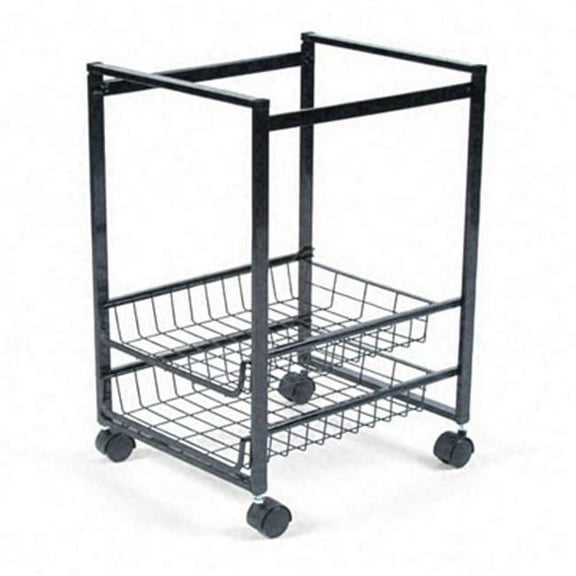 Mobile File Cart with Sliding Baskets  16w x13d x 19-1/2h  Black