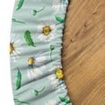 thumbnail image 5 of Ambesonne Floral Fitted Round Tablecloth, Retro Sunflower Illustration, 40"- 44" Diameter, Fern Green and Earth Yellow, 5 of 5