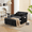 Black-Velvet Sofa Bed, variant on EHANCIS Velvet Pull Out Loveseat Bed, 3-in-1 Sleeper Sofa for Small Spaces, Convertible Couch with 5-Level Adjustable Backrest & Side Pocket, Black