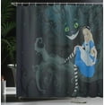 thumbnail image 3 of Ambesonne Colorful Shower Curtain, Cheshire Cat in Forest, 69"Wx75"L, Multicolor, 3 of 4