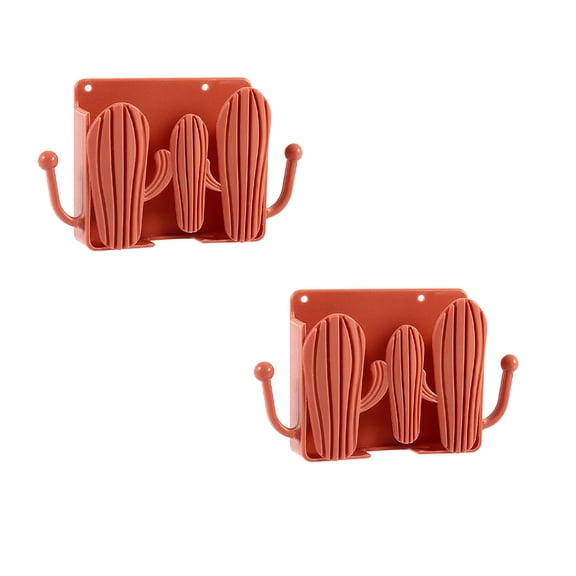 Giunmcul Wall Mounted Phone Holder Self Adhesive Storage Box with Side Hooks Charging Shelf Remote Control Organizer ABS 2 Pack Bedroom Bathroom Kitchen Office