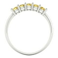 thumbnail image 5 of 0.35 ctw Wedding Band for Women - 18K White Gold Natural Citrine Stackable Eternity Ring, 5 of 6