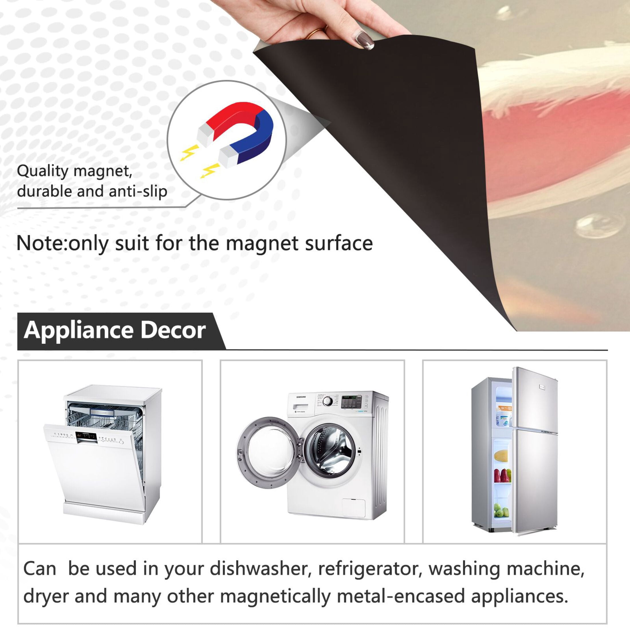Dishwasher Magnetic Sticker 23x26 Inch Refrigerator Magnetic Sticker Washing Machine Magnetic Sticker Kitchen Panel Magnetic Sticker Home Decor Cartoon Rabbit with Glasses