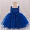 thumbnail image 5 of Moocorvic Baby Girl Tulle Dress Casual Flower Embroidery Toddler Dresses Wedding Gown for Summer Party Birthday Outfit 12-18 Months,Blue, 5 of 9