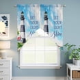 thumbnail image 6 of Lighthouse Kitchen Window Curtains, Swag Curtains Valance for Bedroom Living Room Bathroom, Blue Coastal Nautical Ocean Beach Palm Tree Rod Pocket Window Curtain Block Drapes 2 Panels 36"x45", 6 of 9