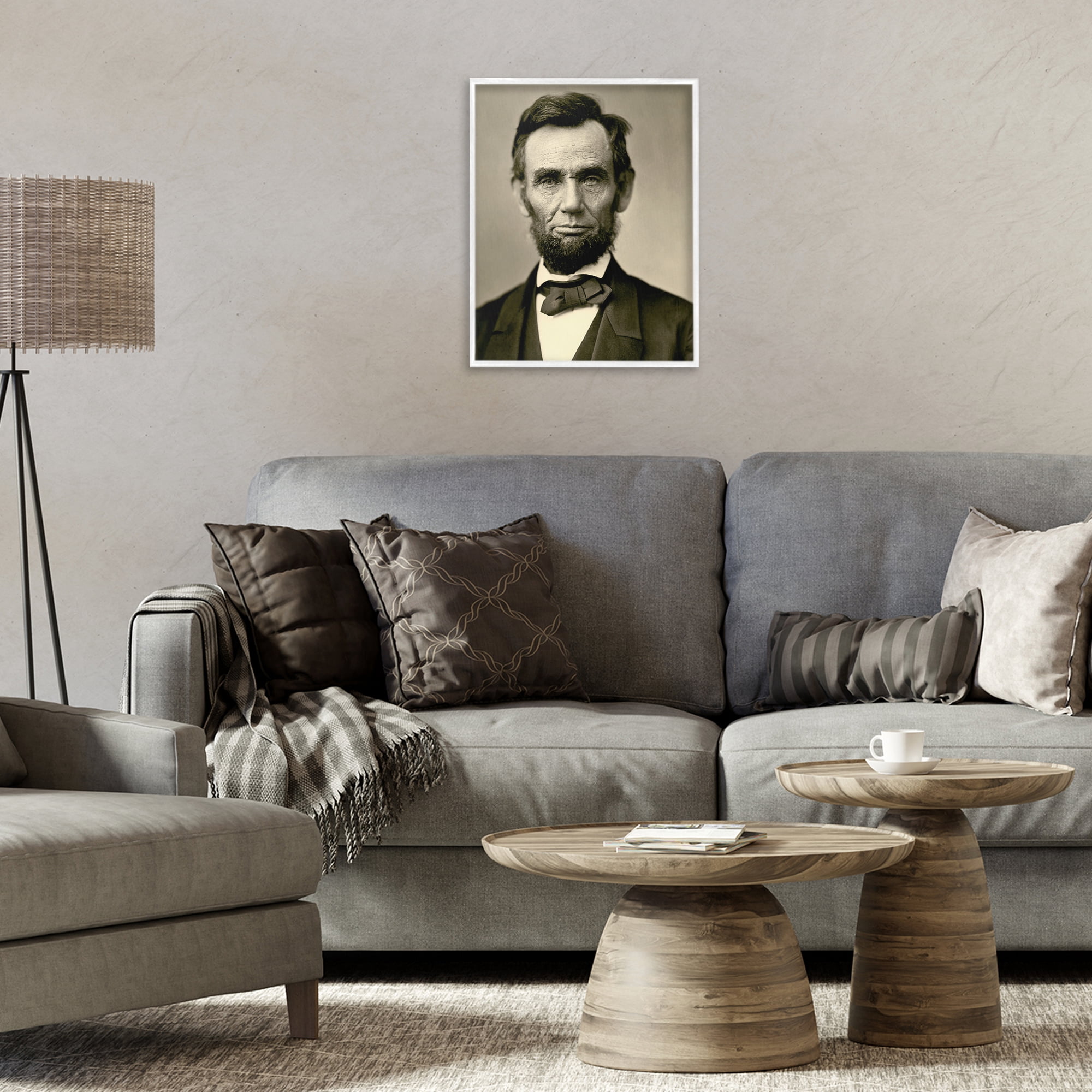 Stupell Industries Iconic Lincoln Portrait White Framed Giclee Art, design by Alexander Gardner