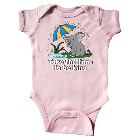 

Inktastic Take the Time to be Kind with Cute Elephant and Umbrella Gift Baby Boy or Baby Girl Bodysuit
