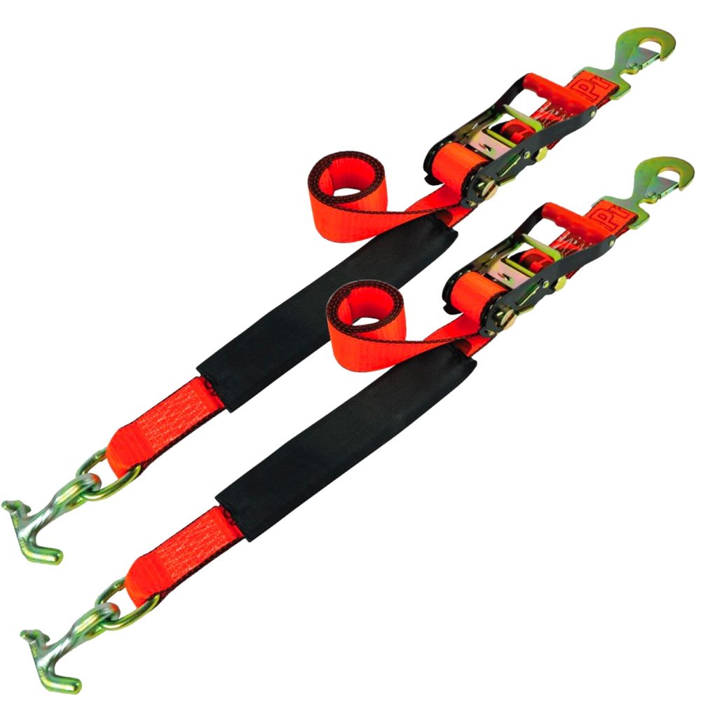 VULCAN Car Tie Down with Universal FastStrap Frame Hook 72 Inch, 2