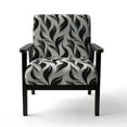 thumbnail image 4 of Designart « Minimalisme Élégant en Noir et Blanc I » Fauteuil d'Appoint Rembourré à Rayures Blanches - Fauteuil Moderne pour Salon, 4 of 7