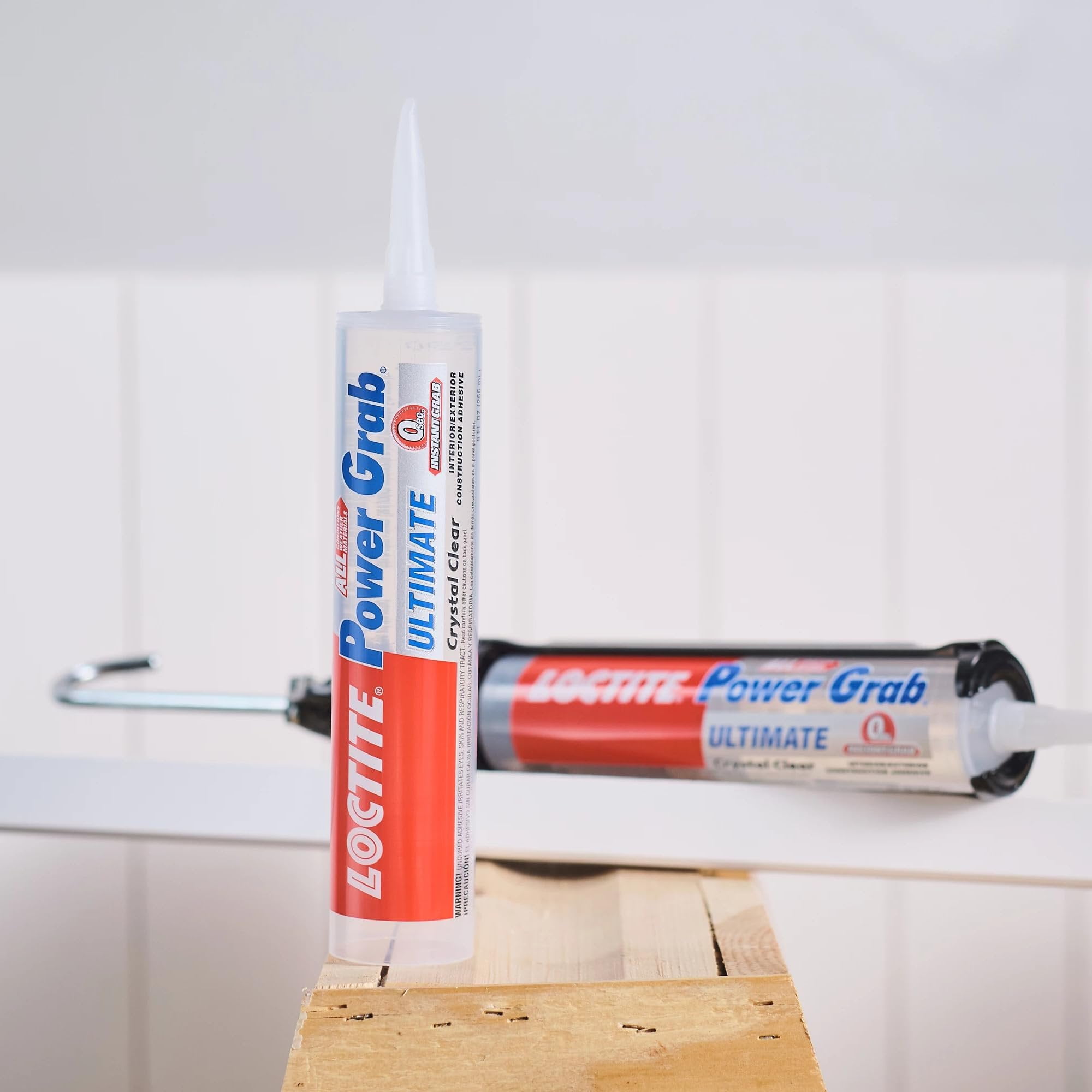 6-pack Loctite Power Grab Ultimate Construction Adhesive - Crystal Clear, Waterproof - 6 Pack, 9 fl oz — Residential Use, Standard Application