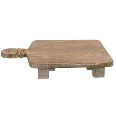 

CWI Gifts Rectangular Natural Wood Riser w/Jute Wrap Handle