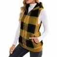 thumbnail image 3 of Posijego Womens Fleece Plaid Vest Jackets Hooded Sleeveless Casual Warm Fall Winter Outerwear Vests, 3 of 5