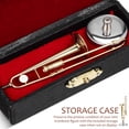 thumbnail image 4 of Miniature Trombone Miniature Musical Instrument Copper Trombone Desktop Decor Dollhouse Accessory, 4 of 9