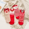 thumbnail image 4 of Baby Boys Girls Xmas Socks, Fashion Casual Cute 3D Christmas Bear Dog Elk Fox Pattern Soft Skin-friendly Cotton Middle Tube Crew Socks for Kids Children 1Pair, 4 of 8