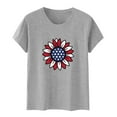 thumbnail image 4 of up to 60% off Gifts Usmixi Shirts for Women Independence Day Plus Size Loose Patriotic Tee Tops Summer Casual Crewneck Short Sleeve Sunflower Flag Print Ladies Blouses Gray l, 4 of 4