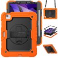thumbnail image 1 of Case for iPad Air 5th Generation / iPad Air 4th Generation 10.9 inch with Screen Protector, 360 Degree Rotating Kickstand Hand Strap Shockproof Cover with Shoulder Strap, Orange, 1 of 7