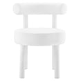 thumbnail image 5 of Side Dining Chair, White, Velvet, Kitchen Cafe Bistro Hospitality Restaurant, Modern Boutique HB34837, 5 of 9
