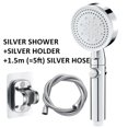 thumbnail image 1 of Cabezal de ducha, ahorro de agua, negro, 5 modos, ducha de alta presión ajustable, parada de una tecla, masaje de agua, ducha ecológica, accesorios de baño WD.WDQZL Cocina, 1 of 5