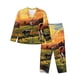 thumbnail image 1 of Balery Oil Painting Style Pasture Cow Conjunto de Pijama con Estampado para Mujer, Conjunto de Dos Piezas con Manga Larga, Ropa de Dormir Suave con Bolsillos, Pijamas Cómodos-X-Large, 1 of 7